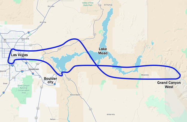 Skywalk Odyssey Flight Route Map