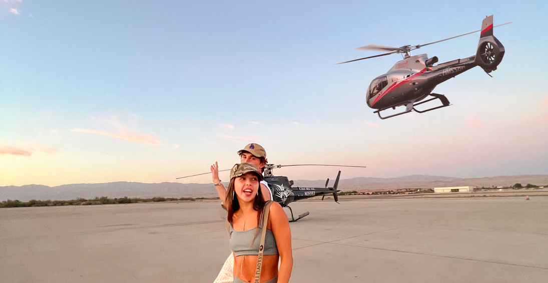 Luxury helicopter transfer from LA to Coachella Valley, bypassing traffic