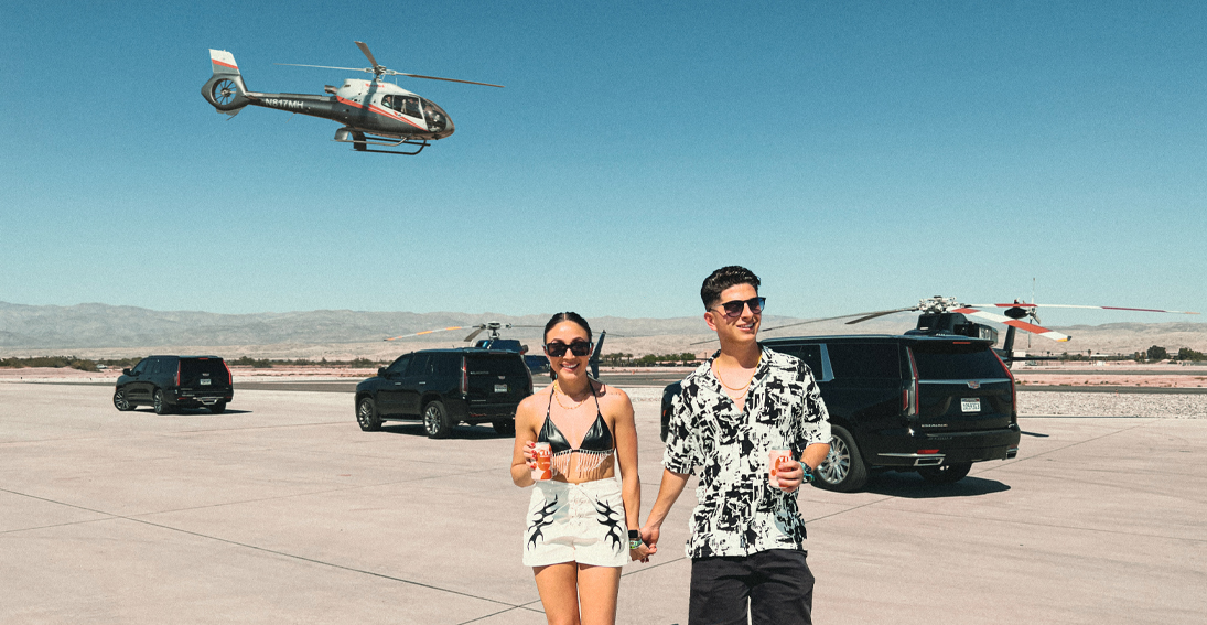 Avoid traffic jams: Helicopter transfer to Desert Festivals in Coachella Valley