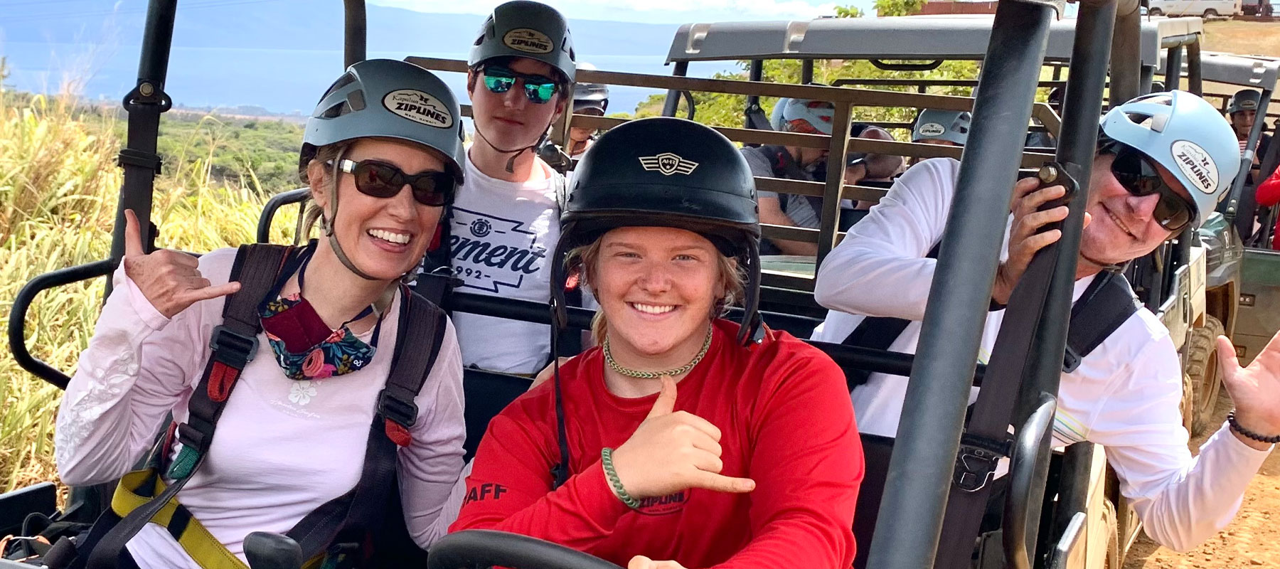 Guests enjoying a scenic overlook during private Maui zipline experience