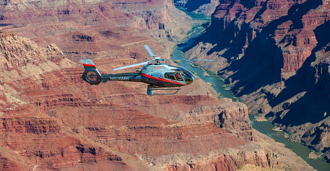 Appreciate the views from inside an ECO-Star helicopter on a Grand Canyon South Rim helicopter ride 
