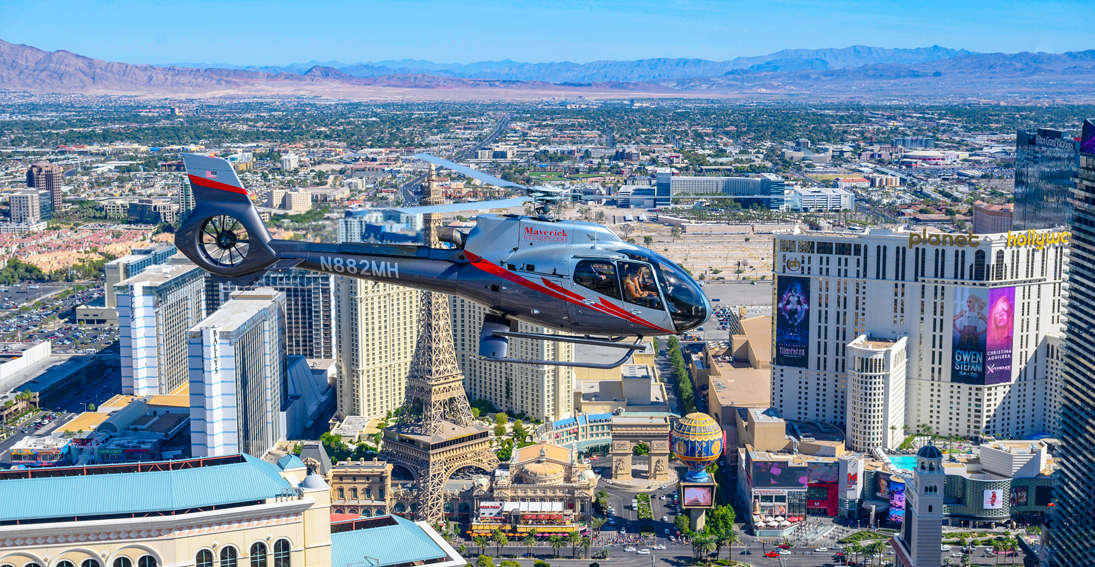 Planet Hollywood and Vegas Strip views on you canyon return flight