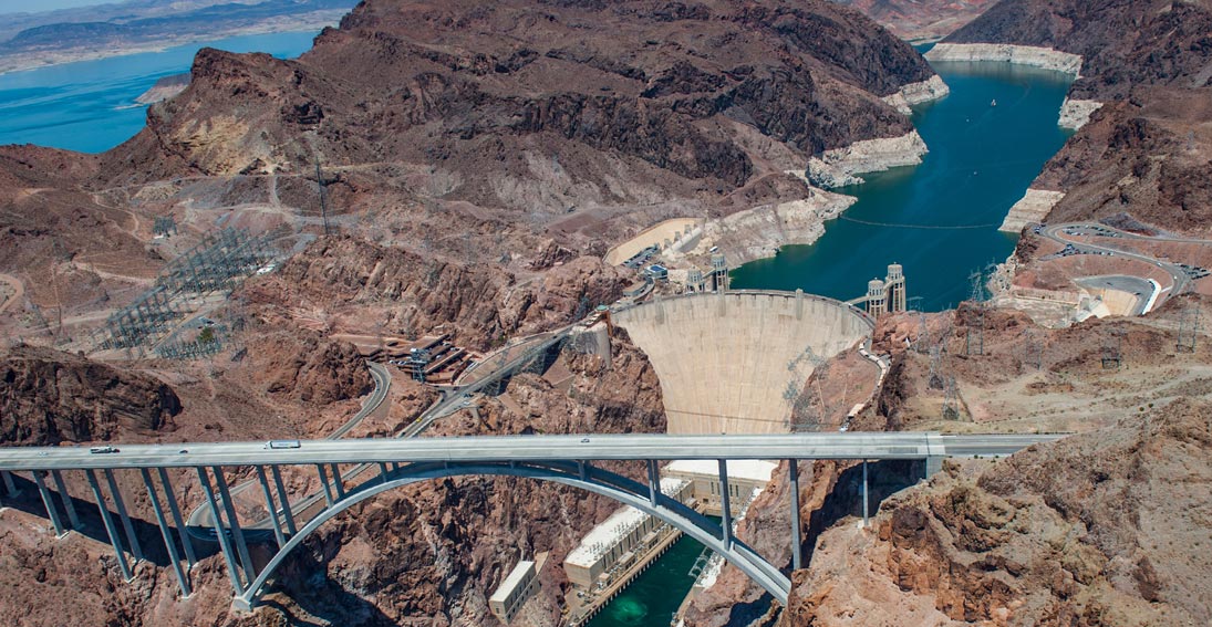 Splendid views of the engineering marvel Hoover Dam and Lake Mead