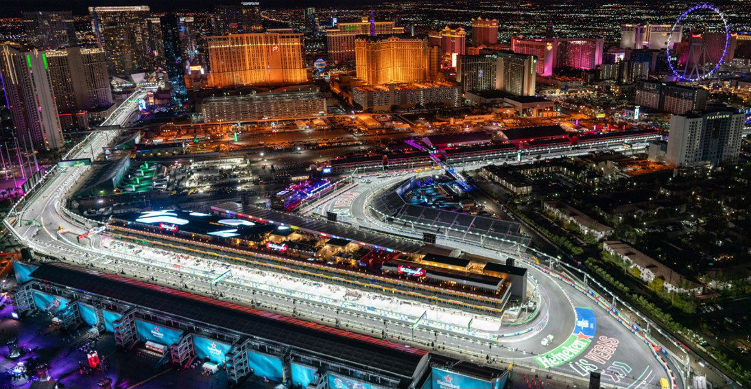 Helicopter Flight over Las Vegas Grand Prix Street Circuit