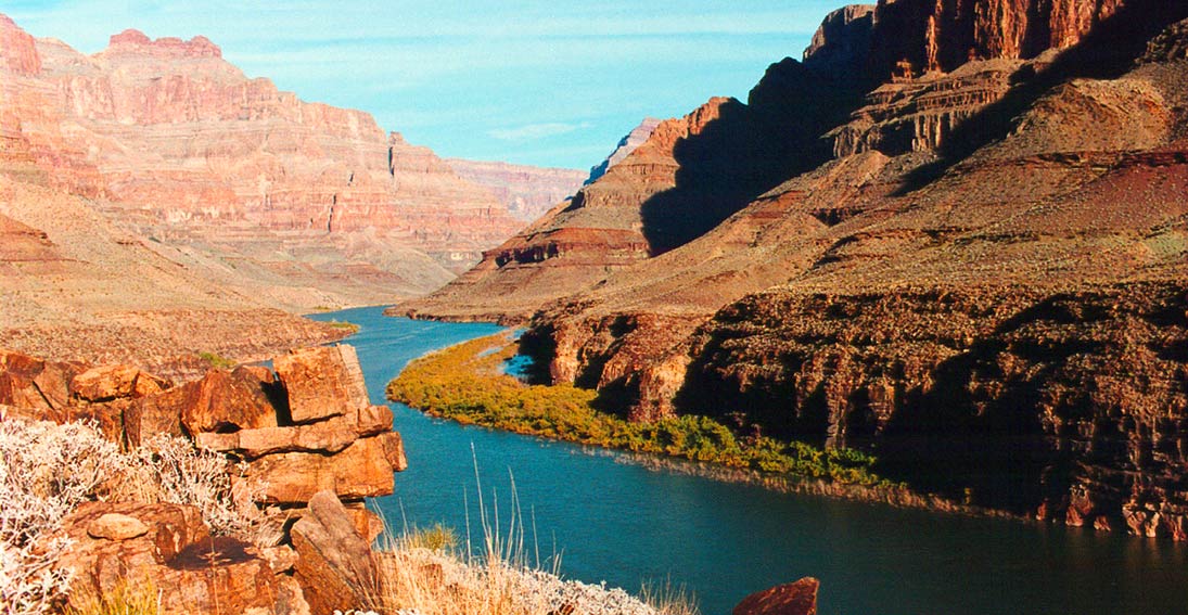 Capture amazing views of the canyon and Colorado River at a private landing spot 3500 feet below the rim