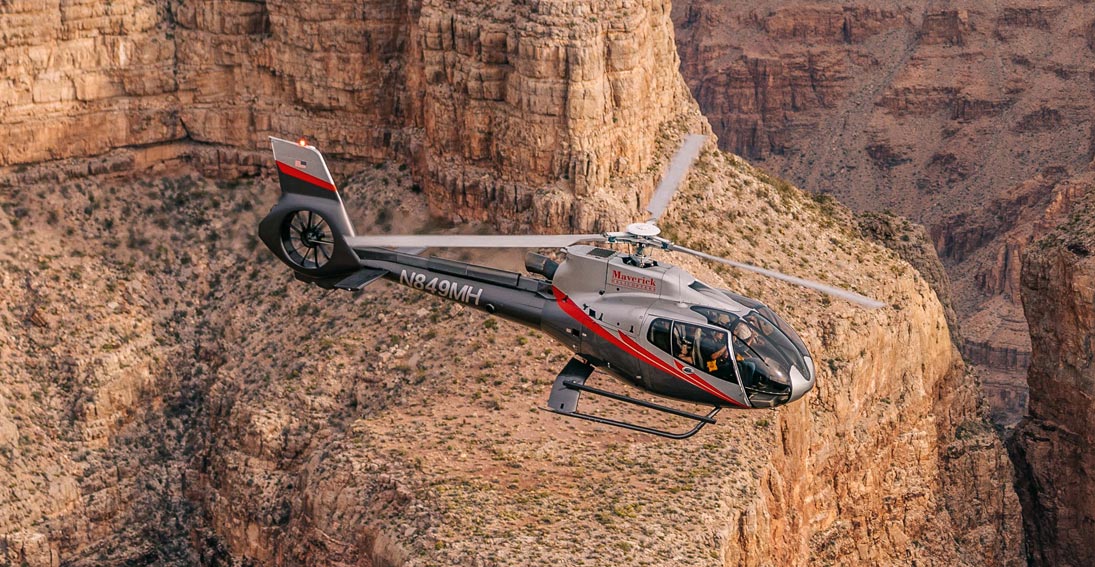 Maverick's most popular Grand Canyon landing tour with Las Vegas Strip return