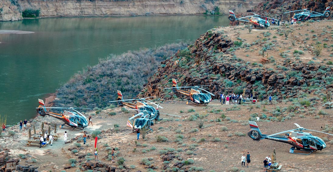 A landing 300ft above the Colorado River; our customer favorite Grand Canyon tour