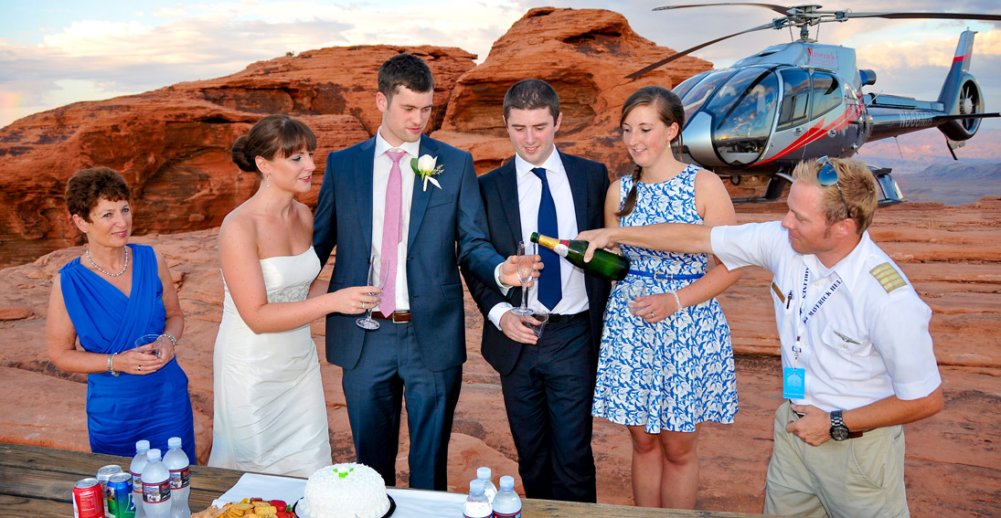 Toast to your nuptials with your family and friends overlooking over the Valley of Fire